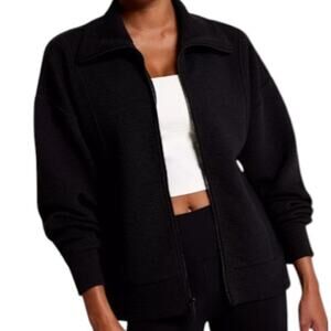 Calia Women's Size M Elevate Black Full Zip Relaxed Fit Sweatshirt Activewear